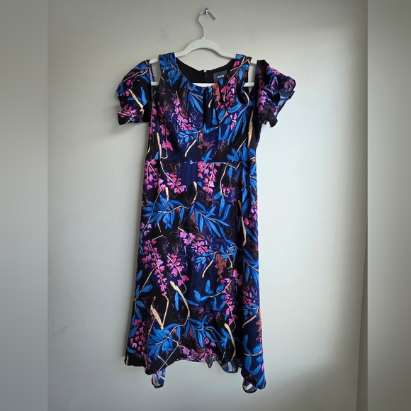 Maeve Anthropology Vibrant Floral Cold Shoulder Dress - Picture 2 of 8